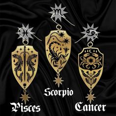 Zodiac Earrings | WATER SIGNS Earth Signs Zodiac, Water Signs Zodiac, Zodiac Earrings, Capricorn And Taurus, Pisces And Scorpio, Aries And Aquarius, Gemini And Aquarius, Capricorn And Virgo, Libra And Pisces