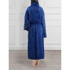 Made of a fluffy sherpa to give a cozy feel, their robe is super soft, lightweight, yet warm at the same time. Comes with a waist strap so you can adjust for perfect fit and 2 side pockets to keep all your essentials! The robe is constructed with 260 GSM of high-quality microfiber polyester that is soft to touch, easy to care for, and lightweight at the same time. Everly Quinn Size: L/XL, Color: Blue | Everly Quinn Lamartine Fleece Female Mid-Calf Bathrobe w / Pockets 48.8 H x 50.0 W in Polyeste Cozy Super Soft Long-sleeved Robe, Super Soft Cozy Robe With Long Sleeves, Cozy Long-sleeve Super Soft Robe, Cozy Long Sleeve Super Soft Robe, Cozy Solid Color Winter Sleepwear, Cozy Winter Robe For Overnight, Cozy Winter Overnight Robe, Cozy Super Soft Winter Robe, Cozy Winter Robe Super Soft