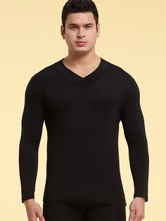 Specification: Color: Black, White, Grey, Blue Size: S, M, L, XL, 2XL Material: Modal Season: Spring, Winter Sleeve Length: Long Sleeve Pattern: Solid color Style: Home, Casual, Warm Package included: 1*Set High Stretch Black Cotton Tops, Black High-stretch Cotton Top, Black High Stretch V-neck Top, Black V-neck Loungewear Top, Black Stretch Tops For Loungewear, Black High Stretch Tops For Loungewear, New Man, Swimwear Fashion, Mens Swimwear