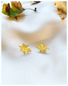 I made it inspired by the leaves of the plane tree. They are nice and elegant earrings that you can use on a daily basis. -About Product- 925ct Sterling Silver 24 K Gold Plated  Length:2 cm Width:1.5 cm  Please do not contact with substances such as perfume and deodarant. İf There is anything you want to know,please send a mesaage. DHL,shipping time is 3 business days.(Usually costs around $15) Stay with love 🤗 Elegant Leaf Shaped Earrings As Gift, Elegant Leaf-shaped Earrings For Gift, Leaf-shaped Jewelry With Matching Earrings For Gift, Leaf-shaped Jewelry With Matching Earrings, Leaf-shaped Single Earring As A Gift, Leaf-shaped Jewelry Gift, Leaf-shaped Earrings For Gift, Leaf-shaped Earrings As Gift, Leaf-shaped Matching Earrings Jewelry Gift