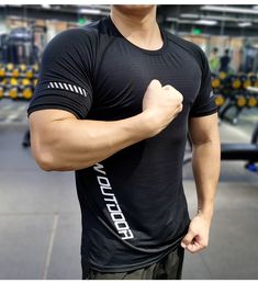 Breathable Ice Silk Men's Sports & Workout T Shirt - Men's Fitness Apparel, Men's Sports & Fitness T Shirts | Vivinch Happiness Checklist, Fitness T Shirts, Mens Compression Pants, Handsome Arab Men, Paypal Money, Sports Workout, Arab Men, Mens Compression, Men's Fitness