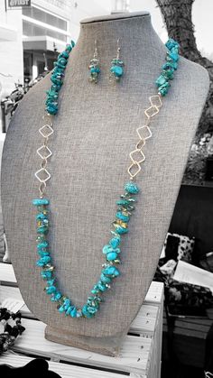 Indulge in luxury with our exclusive one of a kind turquoise necklace. Handcrafted with crystals, turquoise, and copper chain dipped in sterling silver, its unique design can be worn both short and long 36 inches long, can be adjusted to double layer. Elevate your style with this versatile and elegant piece. Elegant Multi-strand Turquoise Gemstone Necklace, Elegant Turquoise Long Necklace For Gift, Elegant Double Strand Turquoise Necklace, Elegant Turquoise Crystal Necklaces For Jewelry Making, Handmade Double Strand Turquoise Jewelry, Handmade Turquoise Double Strand Jewelry, Elegant Multi-strand Turquoise Jewelry, Elegant Adjustable Long Turquoise Necklace, Turquoise Long Necklace With Natural Stones