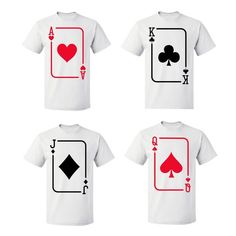 ON SALE - Deck of Cards Funny Team Costume - Men's T-shirt Customizable Themed Crew Neck T-shirt, Themed Custom Print Crew Neck T-shirt, Customizable Themed White T-shirt, Themed White Crew Neck Top, Custom Print Themed White Tops, White Custom Print Themed Tops, Themed White Tops With Custom Print, White Themed Top With Custom Print, Group Card Games