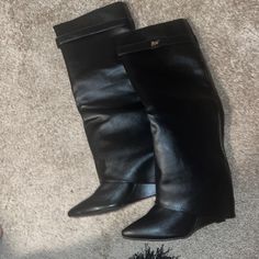 Tall Knee Shark Boots No Box Black Wedge Boots For Evening Fall Occasions, Shark Boots, Size 11 Heels, Shoes Heels Boots, Knee Boots, Shoes Women Heels, Heeled Boots, Shoes Heels, Women Shoes