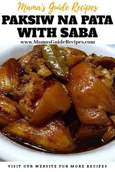 Spanish Cakes, Paksiw Na Pata, Pata Recipe, Pilipino Food Recipe, Pig Feet Recipe, Pork Hock, Adobo Recipe, Filipino Food Recipes