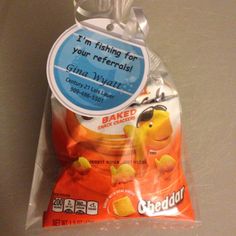 an orange bag with some kind of food in it