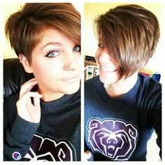 #Nothingbutpixies Kort Bob, Asymmetrical Pixie Cuts, Layered Haircuts For Women, Layered Short, Chic Chic, Trendy Short Haircuts, Short Layered Haircuts, Short Hair Styles For Round Faces, Round Face Haircuts