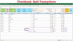 Checkbook with Split Transactions into Multiple Categories Budget Chart, Excel Charts, Simple Budgeting, How To Split