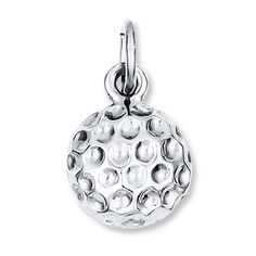 It's tee time! This golf ball charm is fashioned in 14K white gold with a satin finish. (The necklace is sold separately.) Golf Jewelry, Jewelry Questions, Gold Stock, Jewelry Advice, Jewelry Charms Pendants, Fine Jewelry Bracelets, Jewelry For Her, Unique Pendant, Gold Jewelry Fashion