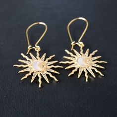 Celestial Style Hypoallergenic Drop Earrings, Celestial Gold-plated Earrings, Celestial Gold Plated Pierced Earrings, Celestial Gold-plated Pierced Earrings, Gold Plated Celestial Pierced Earrings, Silver Star-shaped Gold Plated Earrings, Gold Star Earrings With Ear Wire, Gold Star-shaped Earrings With Ear Wire, Gold Drop Earrings With Star Charm