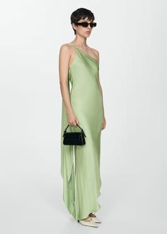 Asymmetric straps dress - Women | Mango USA Fancy Clothes, Straps Dress, Mango Dress, European Summer Outfits, Guest Attire, Cocktail Attire, Fashion 2024, Formal Attire, Guest Outfit