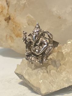 "Ganesha ring Elephant Ganesh band sterling silver women men Ganesh ,a Hindu god is traditionally worshipped before any major enterprise and is the patron of intellectuals, bankers, scribes, and authors.... Size 6 Between a size 6 and a size 6.25 Weight 5.6g Widest part 1 5/8\" Thinnest part of band 1/8\" Free Shipping & Free Postal Insurance Delivered in a Gift Box If you do not want the ring polished and want to leave the natural patina please let me know at the time of purchase as I do po Spiritual Sterling Silver Rings With Intricate Design, Spiritual Oxidized Finish Ring For Ceremonial Use, Silver Spiritual Rings For Festivals, Spiritual Silver Rings For Festivals, Spiritual Stamped 925 Silver Toe Ring, Spiritual Stamped 925 Toe Ring, Traditional Silver Rings For Festivals, Spiritual Silver Rings With Oxidized Finish, Spoon Band