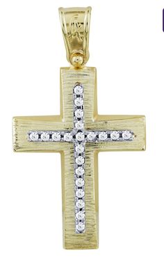 Luxury pure gold cross 14 karat with gorgeous diamonds cross is 2.20 by 1.50 cm and 3.60 thick this gorgeous cross comes with pure 45 long gold chain Cross is double face European designer made it exclusively for Theo Doro in USA This cross will be the best gift to give for any occasion your order will be wrapped in luxury gift wrapping You will be very proud of the quality of our products Please let me know if you have any questions Diamond Accented Cross Necklace, Brilliant Cut Yellow Gold Crucifix Necklace, Diamond Crucifix Cross Necklace In Yellow Gold, Gold Cross Pendant Necklace With Brilliant Cut, Gold Brilliant Cut Cross Pendant Necklace, Gold Cross Necklace With Brilliant Cut, Yellow Gold Brilliant Cut Cross Necklace, Gold Chain Cross, Luxury Gift Wrapping