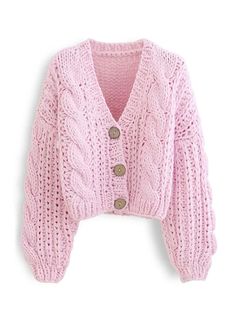 44583731462366 Dik Vest, Chunky Knit Top, Hem Finishes, Col Crochet, Trendy Cardigans, Knitted Cardigan Sweater, Pull Rose, Tulle Maxi Skirt, Oversize Sleeves