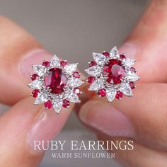 * Condition: Brand new * Center Stone: Natural Ruby from Myanmar, Oval Cut, Approx 0.88ct in total * Side Stones: Natural White Diamond, Pear cut, Round Brilliant cut (VVS clarity with F color) Natural Ruby, Round Brilliant cut * Earring Weight: Approx 2.71g * Metal Purity: Platinum 950 (optional) * Free DHL Express Shipping. * Attached with Certificate. * Sell as pair * Each piece is made-to-order with care and special attention to detail. all items are made with conflict-free diamonds and gems Elegant Ruby Earrings Gia Certified, Gia Certified Ruby Earrings For Anniversary, Luxury Red Brilliant Cut Earrings, Ruby Brilliant Cut Fine Jewelry Earrings, Ruby Earrings With Brilliant Cut In Fine Jewelry Style, Fine Jewelry Ruby Earrings With Brilliant Cut, Ruby Earrings Brilliant Cut Fine Jewelry, Ruby Diamond Earrings With Brilliant Cut, Red Brilliant Cut Fine Jewelry Earrings