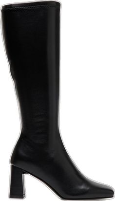 Knee-high Boots With Block Heel And Zipper Closure, Wide Calf Knee-high Heeled Boots With Zipper, Knee-high Platform Boots With Zipper For Work, Black Knee-high Boots With Stacked Heel, Black Knee-length Heeled Boots For Formal Occasions, Wide Calf Knee-high Boots With Block Heel, Black Mid-calf Boots With Zipper And Square Toe, Black Mid-calf Boots With Zipper Closure And Square Toe, Wide Calf Knee-high Boots With Block Heel For Office