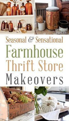 the cover of seasonal and seasonal farm house thrift store makeovers