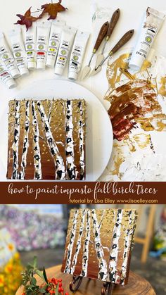 an image of fall crafts made with birch trees