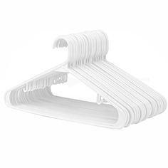 a white plastic hanger on a white background