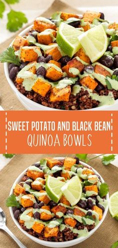 sweet potato and black bean quinoa bowls