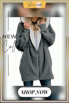 Women's Clothing Winter New Hooded Zipper Cardigan Plush Coat Plush Sweater Gothic Sweatshirt Winter Clothes Women Long Sleeve Hooded Jacket For Cold Weather, Cozy Fit Long Sleeve Hooded Winter Jacket, Gray Comfortable Hoodie Outerwear, Cozy Long Sleeve Winter Hooded Jacket, Cozy Long Sleeve Hooded Winter Jacket, Warm Long Sleeve Hooded Winter Jacket, Cozy Gray Long Sleeve Fleece Jacket, Cozy Gray Long Sleeve Outerwear, Cozy Warm Gray Outerwear