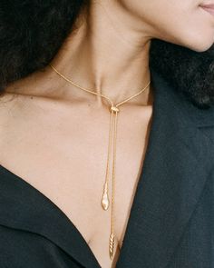 Pamela Love, Gold Piece, A Snake, Lariat Necklace, Brass Chain, 10k Gold, Custom Rings, Chain Lengths, Fashion Collection