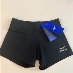 Brand New With Tags, Never Worn Black Elastane Athletic Shorts For Sports, Volleyball Spandex Shorts, Mizuno Volleyball, Volleyball Spandex, Volleyball Knee Pads, Volleyball Shorts, Sport Performance, Spandex Shorts, Compression Shorts