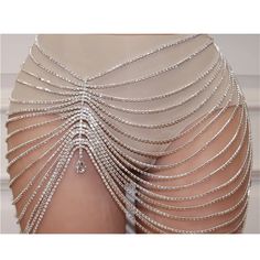 Glamorous Body Jewelry With Bling, Chic Silver Body Chain For Party, Elegant Crystal Waist Chain For Party, Elegant Embellished Body Jewelry For Parties, Evening Body Jewelry With Rhinestones, Silver Crystal Waist Chain For Party, Elegant Rhinestone Waist Chain For Party, Glamorous Crystal Body Chain, Chic Silver Chain Belt For Party