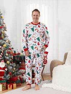 Celebrate the holiday season with our matching family Christmas pajamas, featuring gingerbread house, Christmas tree, and snowman designs for adults, kids, babies, and pets alike. Bring your family closer together with this cozy and festive sleepwear collection.
* Please add each size separately to your shopping cart.
* Piece of product: Each size includes 1 set of pajamas (1 top+1 bottom), or 1 romper, or 1 pet bandana.
* For children's safety, pajamas should be snug-fitting or flame-resistant. These kids' and babies' pajamas are flame-resistant.
Product features: Family matching Christmas pajamas.
* Fabric characteristics: Soft and comfortable sleepwear.
* Neckline: Round neck.
* Sleeves: Long sleeves.
* Style: Festive and cozy.
* Fit: Moderate and comfortable.
Length: Moderate length.
S Gingerbread House Christmas Tree, Gingerbread House Pattern, Family Matching Christmas Pajamas, Gingerbread House Patterns, Gingerbread House Christmas, House Pattern, Matching Family Christmas Pajamas, Matching Christmas Pajamas, Pajamas Sets