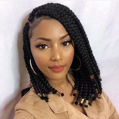 Bob Box Braids Styles, Wig Braids, Big Box Braids, Jumbo Box Braids