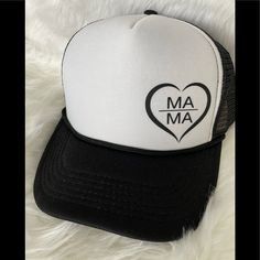 New Black/White Cap With Mama, Adjustable Backing. Custom Made, Never Tried On Or Never Used. Super Cute! Perfect Gift! Thanks For Stopping By. ***Smoke Free*** Trendy Adjustable White Trucker Hat, Trendy White Adjustable Trucker Hat, White Casual Trucker Hat One Size, White Adjustable Trendy Trucker Hat, White Casual Trucker Hat, Trendy White Trucker Hat With Letter Print, Casual White Trucker Hat With Letter Print, White Summer Trucker Hat For Everyday, White Trucker Hat For Everyday Summer Use