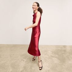 Inspired by our best-selling Nora top , the Priya dress features a boat neck, shoulder coverage, and sumptuous silk charmeuse. The bias-cut skirt creates a fluid drape that’s not only strikingly elegant but also forgiving through the hips. Made in China with fabric from China. Formal Silk Dress With Cowl Back, Elegant Silk Midi Dress With Cowl Back, Formal Silk Cowl Back Dress, Silk Satin Dress With Bias Cut And Cowl Back, Silk Dress With Bias Cut And Cowl Back, Chic Silk Evening Dress With Cowl Back, Silk Dress With Satin Finish And Straight Neckline, Chic Silk Satin Dress With Cowl Back, Silk Midi Dress For Cocktail With Straight Neckline