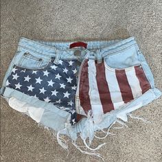 So So Cute, From A Boutique In Arizona. They’re A Size Small And Fit Anywhere From A 23-25 Size Waist! New, But No Tags Attached Beach Shorts With Flag Print, Red Flag Print Shorts For Beach, Red Flag Print Beach Shorts, Patriotic American Flag Print Shorts For Beach, Patriotic Beach Shorts With American Flag Print, American Flag Short Bottoms For Summer, Blue Shorts With Flag Print For Summer, American Flag Print Shorts For Spring, Summer Cotton Shorts For 4th Of July