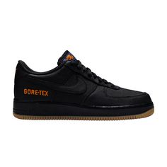 Find NIKE Air Force 1 Low Gtx on Editorialist. The Air Force 1 Low GTX 'Black' was made available in November 2019 along with a number of other colorways, injecting function and popular chromatic options into Nike's classic retro basketball staple for winter. The shoe revamps Bruce Kilgore's hoops classic from 1982 with a durable, water-repellent coating over its leather-and-mesh construction. The premium cushioning and reliable pivot-point traction of the original sneaker remain intact. Nike Custom Functional Sneakers For Streetwear, Functional Nike Custom Sneakers For Streetwear, Functional Gore-tex Running Shoes For Streetwear, Nike Functional Custom Sneakers For Outdoor, Functional Gore-tex Sneakers With Air Max Cushioning, Sporty Sneakers With Air Max Cushioning And Gore-tex, Sporty Gore-tex Sneakers With Air Max Cushioning, Gore-tex Running Shoes With Branded Insole For Streetwear, Casual Gore-tex Sneakers For Light Sports