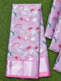 Lilac Colour, Kota Silk Saree, Brocade Blouse, Brocade Blouses, Weaving Designs, Lilac Color