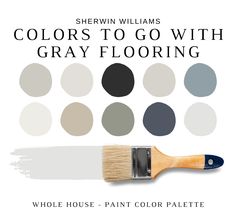 the color scheme for sherylin williams's colors to go with gray flooring