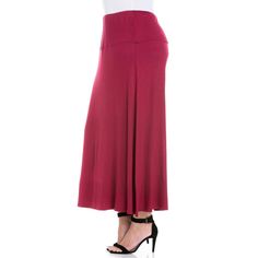 Classic and fashionable, this trendy maxi-length skirt from 24/7 Comfort Apparel features an easygoing elastic waistband for constant comfort in style. This stylish skirt is finished with a touch of stretch to fit any body type like a charm. Available in a wide array of colors, this skirt is the perfect addition to any fashionistas wardrobe. Plus Size Maxi Skirt, Fitted Maxi Skirt, Midi Sweater Skirt, Stylish Skirts, Simple Top, Womens Maxi Skirts, Plus Size Maxi, Slip Skirt, Hem Style