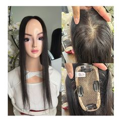 "🍀 Item specific - ❤️Made to order  - Item: 100% Human Hair Topper - Color: dark brown - Texture: Straight - Hair Type: Remy Hair, 100% Human Hair - Base Material: Lace - silk based - ultra-realistic look - Base Size: 2x 5\" - Attachment Method: Clips - Density: medium density  - Cap Construction: Full Hand-Tied mono - Customization: Available (please contact us for more details) ❤️Last photo is captured at our workshop (not an internet stock photo) showcasing the construction of ultra-realistic silk-based Lavia wigs and toppers cap. 🍀 Custom orders and returned orders notes:  - For custom orders the price varied based on your requirements. Custom orders are not returnable unless faulty (photos and videos sent for confirmation before dispatching).   - A restocking fee (5% to max 40 dolla Hair Base, Hair Topper, Beautiful Curly Hair, Brown Texture, Lace Silk, Lace Caps, Hair Detangler, Hair Toppers, Wig Making