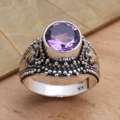 Amethyst Cocktail Ring, Special Occasion Jewelry, Purple Accents, Dragonfly Earrings, Rich Purple, Amethyst Color, Balinese, Amethyst Ring, Cocktail Ring