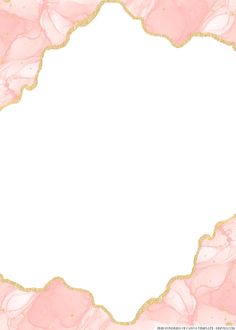 a pink marble background with gold trimmings and an ornate frame in the center