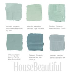 the different shades of green paint