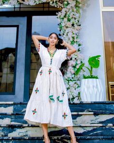 Beautiful Habesha Dress Modern Habesha Kemis Handwoven Habesha Libs Eritrean Dress ሀበሻ ቀሚስ ሀበሻ ልብስ Habesha Dress Modern, Eritrean Dress, Habesha Dress, Habesha Kemis, Dress Modern, Wall Hanging Crafts, Weaving Process, Intricate Embroidery, Modern Dress