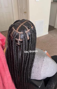 Jumbo Knotless Box Braids With Dramatic Edges, Extreme Vilonce Mod, Singles Hairstyles Braids, Large Knotless Braids Hairstyles, Stitch Braids With Design, Hairstyles School, Big Box Braids, Big Box Braids Hairstyles, Single Braids