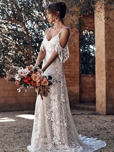 Lace Wedding Dress Keyhole Back, Wedding Dresses Halter Too, Dark Ivory Wedding Dresses, Bohemian High Neck Wedding Dress, Modern Celtic Wedding Dress, Scottish Highlands Wedding Dress, Wedding Dress With Crochet Top, Wedding Dress Cross Back, Lacy Low Back Wedding Dress