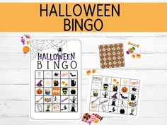 halloween bingo game with pumpkins and witches on it