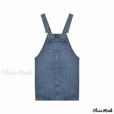 Olivia Mark - Cute and Comfortable Denim Overall Dress - Loose Fit Mini Skirt Yoga Skirt, Denim Jumper Dress, Ruffle Maxi Skirt, Denim Jumper, Dress Collar, Denim Overall Dress, Elegant Skirt, Overall Dress, Denim Jumpsuit