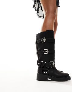 Edgy Knee-high Boots With Buckle Closure, Edgy Knee-high Moto Boots With Buckle, Edgy Knee-high Moto Boots With Buckle Closure, Black Punk Style Knee-high Boots With Buckle, Black Punk Knee-high Boots With Buckle, Black Punk Knee-high Boots With Buckle Closure, Punk Style Leather Knee-high Boots With Buckle, Edgy Leather Knee-high Boots With Buckle Closure, Edgy Knee-high Boots With Buckle For Fall