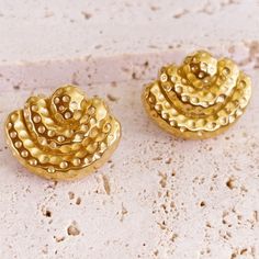 Stainless Steel Earrings Elegant Textured Formal Earrings, Elegant Textured Gold Plated Earrings, Elegant Textured Metal Earrings, Elegant Textured Brass Jewelry, Dog Earrings, Link Earrings, Sparkly Earrings, Steel Earrings, Button Earrings