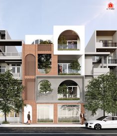 an artist's rendering of a building with multiple balconies