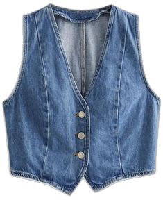 Womens Denim Vest, Ladies Vest, Split Hem Skirt, Ladies Denim, Blue Vest, Skirt Casual, Top And Skirt Set, Blue Vests, Short Denim